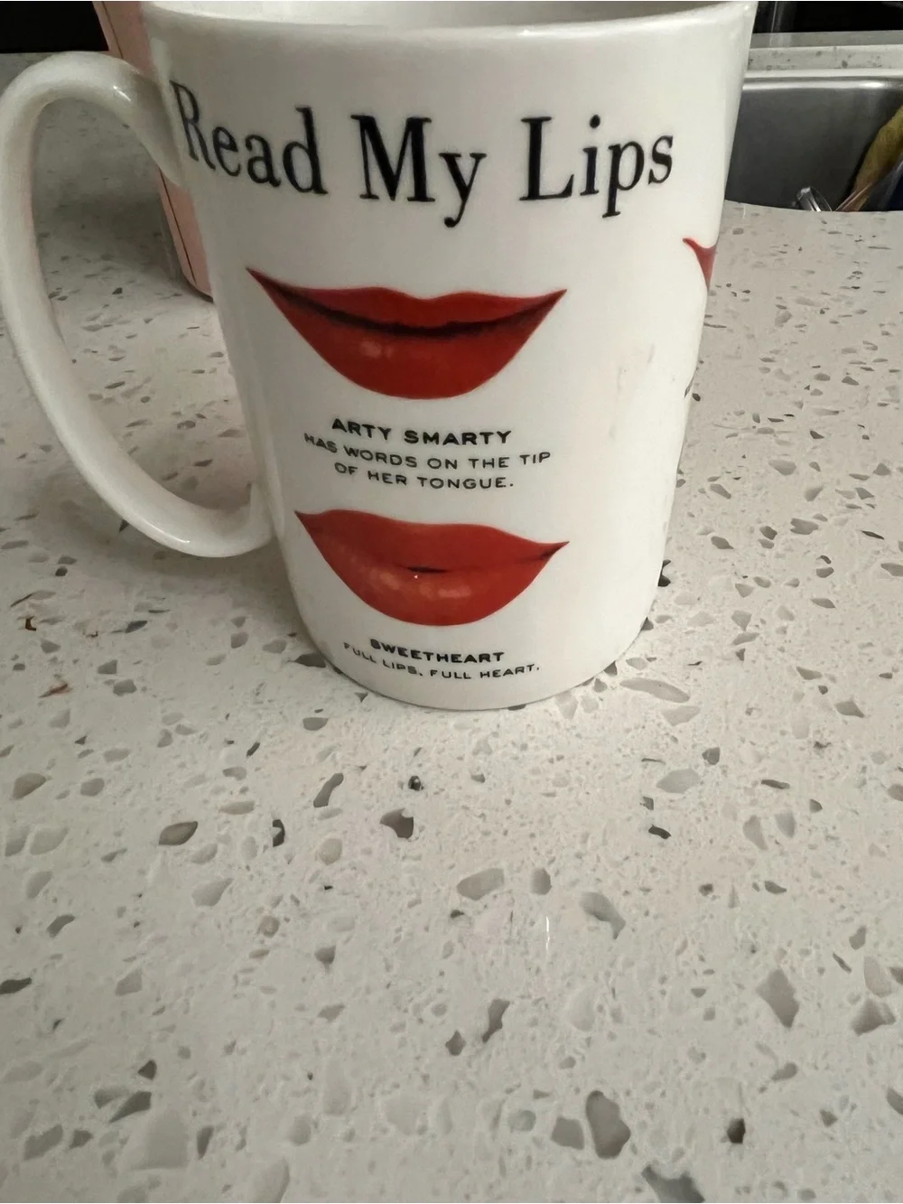 Lenox Kate spade White Ceramic Mug with Red Lip Graphics